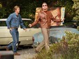 Brad Pitt, left, and Leonardo DiCaprio star in "Once Upon a Time in Hollywood." (Andrew Cooper, Sony Pictures Entertainment/Columbia Pictures)