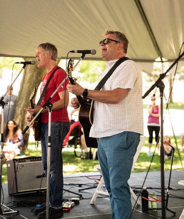 Former Barenaked Ladies singer Steven Page performs alongside The Odds’ Craig Northey for a mid-afternoon acoustic set at Home County Saturday.