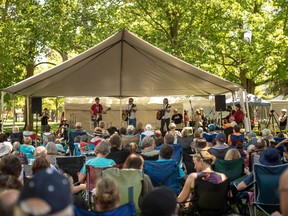 Crowds of Londoners packed around Home County’s east stage to watch the Trans-Canada Highwaymen, made up of Steven Page, Craig Northey and Moe Berg, perform.