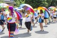 People march in the London Pride Parade in July 2019. The festival for London's LGBTQ community plans to hold a parade this year -- its first since 2019 -- and is moving to Dundas Place from Victoria Park. (Derek Ruttan/The London Free Press)