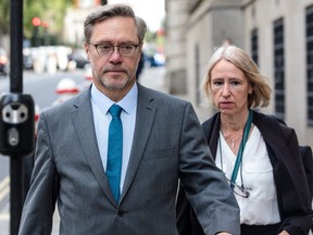 John Letts and Sally Lane arrive at the Old Bailey charged with making money available for suspected terrorist activities on September 10, 2018 in London, England. The pair's son, dubbed 'Jihadi Jack' by some newspapers, is alleged to have travelled to Iraq to join the Islamic State. (Photo by Jack Taylor/Getty Images)