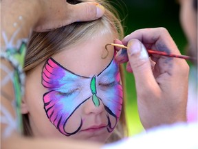 Sierra Reive of London has her face painted at the annual Labour Day picnic in Thames Park on Monday September 5, 2016. (Free Press file photo)