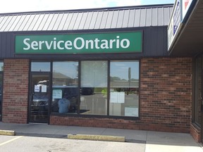 The ServiceOntario centre on Grand Avenue East in Chatham will permanently close on Aug. 26. After that date, residents are being asked to use the centres located in Blenheim, Dresden and Tilbury, or utilize online services. (Trevor Terfloth/The Daily News)