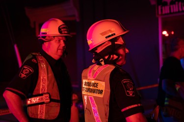 Images from the area where an overnight natural gas explosion and fires occurred after a car going the wrong way on a one-way street slammed into a home late Wednesday. (Max Martin, The London Free Press)