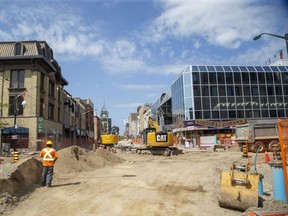 The transformation of Dundas Street into a flex street continues in London. (Derek Ruttan/The London Free Press)