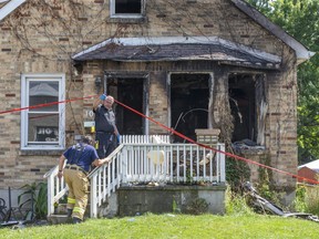 London firefighters are searching for the cause of an early morning fire that left an east-end home with extensive damage. No one was hurt in the blaze, which broke out at a home at 1053 Oxford St. E., west of Highbury Avenue, about 6: 45 a.m. in London. Derek Ruttan/The London Free Press/Postmedia Network