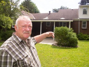 Bruce Crabe of Toronto talks fondly of the house he grew up in, and that his dad Bill Crabe had added onto over the years in Byron. After ten years of the house sitting empty, Crate has decided to finally sell the family home.  Mike Hensen/The London Free Press