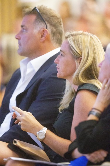 Eric Lindros and his wife Kina at his concussion seminar at Western in London, Ont.   Mike Hensen/The London Free Press/Postmedia Network