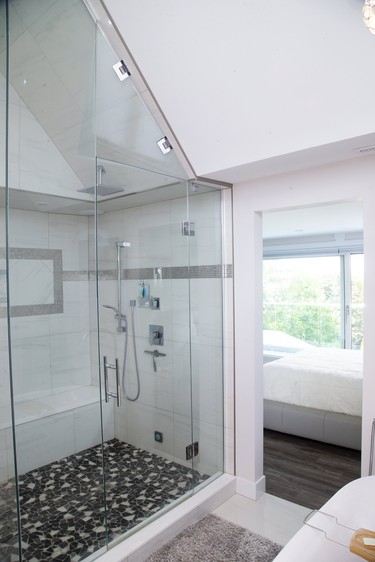 A steam shower is part of the master bathroom.  (Mike Hensen/The London Free Press)