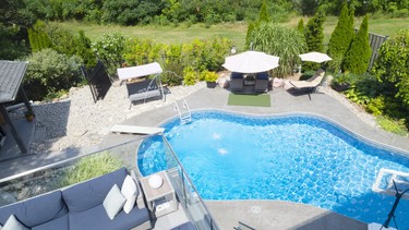 The sparkling private pool is a refreshing sight from the master suite balcony. (Mike Hensen/The London Free Press)