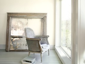 Benjamin Moore's Simply White paint was used on the walls of this home's interior.