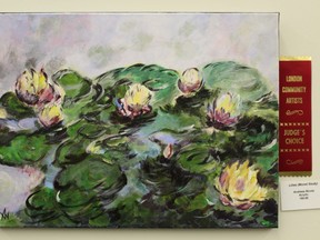 Lilies (Monet Study) by Andreea Nicola is part of an exhibition by the new London Community Artists at For the Love of Art Friday through Sunday.