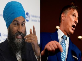 Jagmeet Singh, leader of the NDP, and Maxime Bernier, leader of the People’s Party of Canada (PPC), are making stops in London Tuesday ahead of the campaign. (Files)