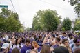 London police estimate 25,000 students and young people attended the FoCo (Fake Homecoming) party Saturday on Broughdale Avenue near Western University. The crowd was better behaved than in past years, police said, but the cost of bringing in outside officers was an estimated $300,000. (MAX MARTIN, The London Free Press)