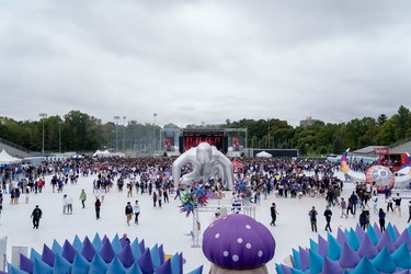 Western's student council sanctioned Purple Fest lost its headliner, A$AP Rocky, hours before the event. About 14,000 non-refundable tickets had been sold. As new headliner Tyga took the stage, about 9,000 people were in attendance on Saturday, Sept. 28, 2019. (MAX MARTIN, The London Free Press)