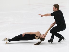 2017 Canadian Junior Champions Evelyn Walsh and Trennt Michaud perform a routine at the Essroc Arena Sunday April 2, 2017 in Wellington, Ont. The duo was there as part of an Oh Canada Showcase hosted by the Prince Edward County Skating Club. (Postmedia Network file photo)