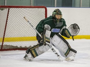 Jordan Kooy practices with the London Knights at the Western Fair Sports Centre in London, Ont. (Derek Ruttan/The London Free Press)