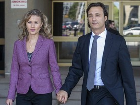 London police officer Achille Currado leaves the courthouse after he was  found guilty of obstruction of justice and breach of trust in London. Derek Ruttan/The London Free Press/Postmedia Network