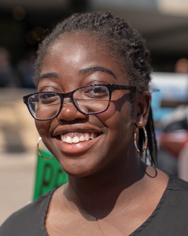 “I’m here to protest against climate change and bring awareness to the government. They need to change something.” Fiona Maquenyegah, 17, London Central secondary school