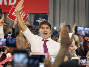 Liberal Leader Justin Trudeau speaks at a Liberal rally in Windsor, ON. on Monday, September 16, 2019, at the St. Clair College Centre for the Arts.  He spent the day swinging through Southwestern Ontario. (DAN JANISSE/The Windsor Star)