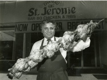 London businessman Sam Raina, a principal owner of Chateau St. Jerome Bar-BQ Chicken and Ribs, 1991. (London Free Press files)