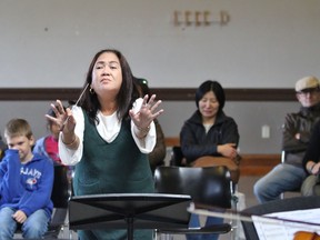 Guest conductor Fe Enguero leads the Stratford Symphony Orchestra during a Culture Days event last year called Conduct Us, which will be back at the Normal School this year. (Terry Bridge/Stratford Beacon Herald)