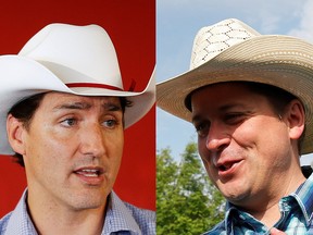 Justin Trudeau and Andrew Scheer. (Reuters)