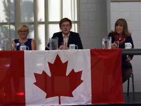 The first Oxford County debate for the 2019 federal election took place at Goff Hall in Woodstock, Ont. on Thursday September 26, 2019. The debate was attended by Wendy Martin of the People's Party of Canada, Matthew Chambers of the NDP and Melody Aldred of the Christian Heritage Party. Greg Colgan/Woodstock Sentinel-Review/Postmedia Network
