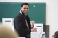 Liberal Peter Fragiskatos casts his ballot Monday as he seeks re-election as London North Centre MP in the federal election. Photo taken on Monday Oct. 21, 2019. (Jonathan Juha/The London Free Press)