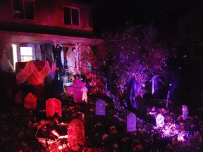 Spooky house ready for trick or treaters on Kimberley Ave.