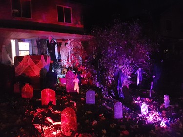 Spooky house ready for trick or treaters on Kimberley Ave.