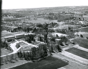 Brescia College, Mother St. James library (left, 1972. (London Free Press files)