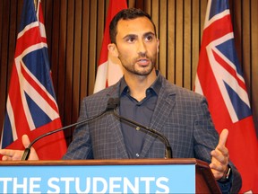 Education Minister Stephen Lecce speaks at a press conference at Queen's Park on Wednesday Oct. 2 2019 (TORONTO SUN/Antonella Artuso)