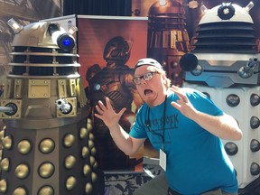 London Comic Con's Jacob Windatt has some fun with some Daleks from Dr. Who.