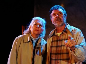 Elizabeth Durand as Elsie and Dan Ebbs as Harold in Falling: A Wake, a play by Gary Kirkham, directed Adam Corrigan Holowitz and on at TAP Centre for Creativity until Nov. 2.