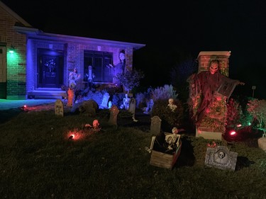 James and Lindsay Culford have set up this spooky Halloween yard display at 729 Longworth Rd.