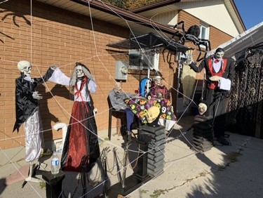 The Halloween House can be found at 335 Admiral Dr. A driveway walk-in tent will be open the week of Halloween, so check it out! (Photo by Jane Barran)