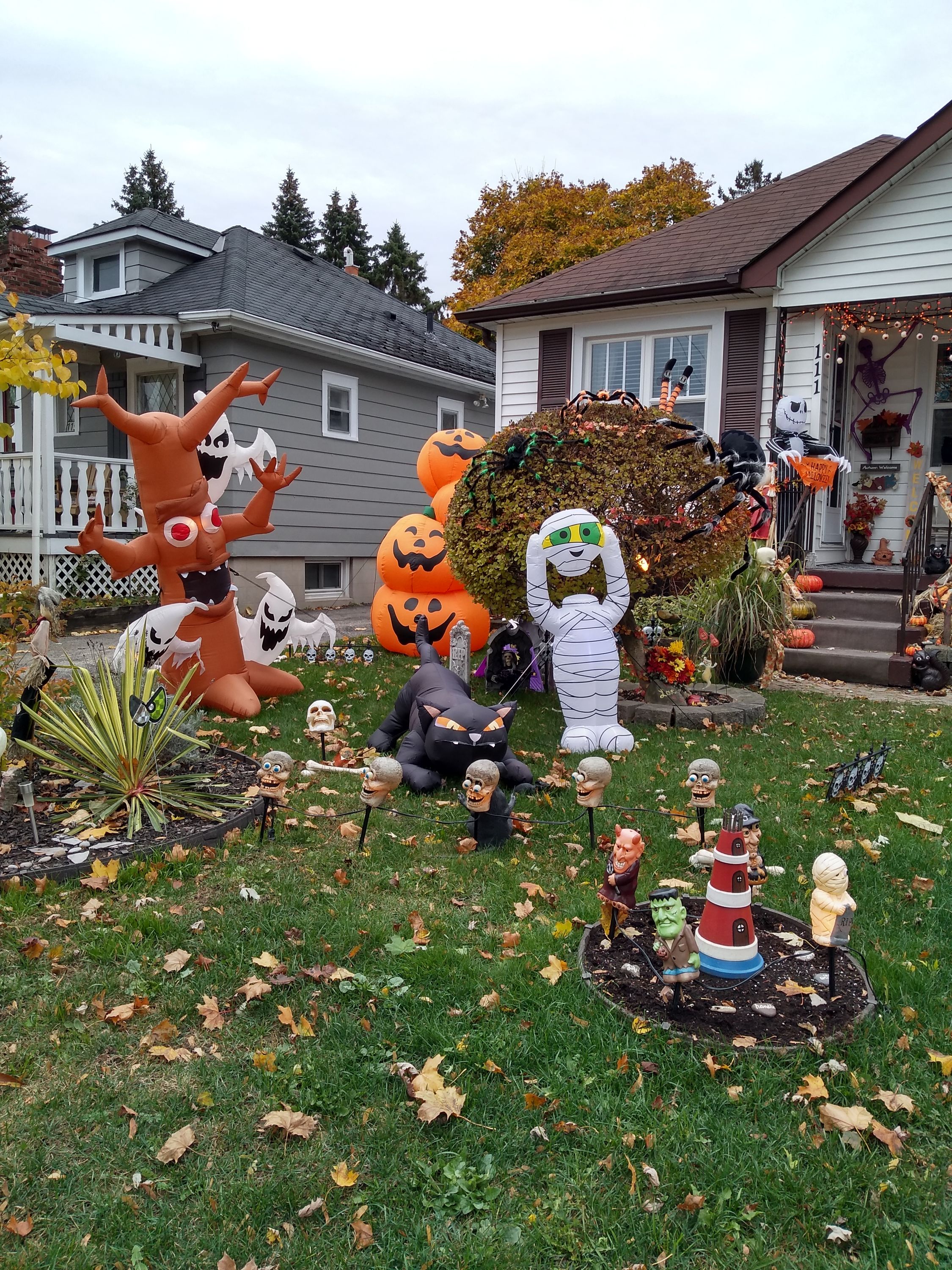 Scary display at 111 Raywood Ave.