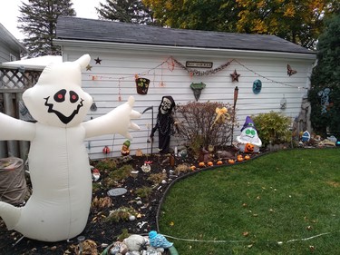 Scary display at 111 Raywood Ave.