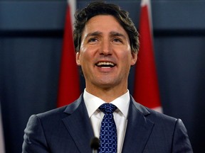 Prime Minister Justin Trudeau speaks at a press conference in Ottawa, Oct. 23, 2019. (REUTERS/Patrick Doyle)