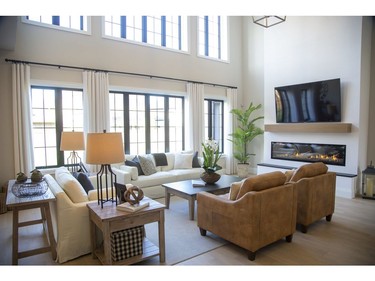 Living  room of 2397 Meadowlands Way in London, one of the Dream Lottery prizes. (Derek Ruttan/The London Free Press)