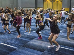 Hundreds of young dancers took part in a Dance Attack workshop at RBC Place London in London, Ont. on Sunday October 27, 2019. Attendees spent an intensive day being trained by industry professionals. Eight-year-old Charlotte Speirs (front, right of photo) said, "It's fun!" She is from Tillsonburg and attended with many friends from her local studio, Danscene. Derek Ruttan/The London Free Press