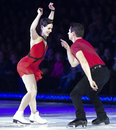 Scott Moir and Tessa Virtue perform during Rock The Rink in London, Ont. on Thursday October 31, 2019. Derek Ruttan/The London Free Press/Postmedia Network