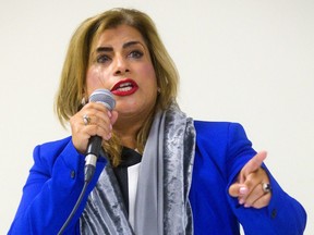 London North Centre Conservative candidate Sarah Bokhari came out firing at being called a parachute candidate into London. (Mike Hensen/The London Free Press)