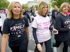 Four sisters, fighting for a cure.
Lorraine, Nancy, Marilyn and Mary Ann, were walking for their youngest sister Nancy Douglas (in pinkk) who was recently diagnosed with breast cancer.
Their extended family was the second largest fundraiser with $12,000 and their motto is "In this family, no one fights alone."
Photograph taken on Sunday October 6, 2019. 
Mike Hensen/The London Free Press/Postmedia Network