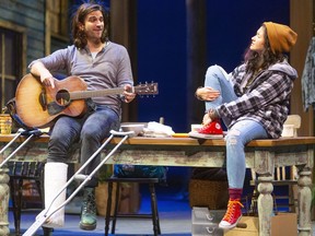 Jimmy, played by Allister MacDonald, talks and sings with Rae-Ann, played by Cynthia Jimenez-Hicks, in the Grand Theatre’s world premiere 
of This London Life, written and directed by Morris Panych. (MIKE HENSEN, The London Free Press)