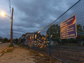 Woodman Avenue, the site of a massive gas explosion caused by a drunk driver hitting a home and rupturing a natural gas line in August of this year. Photograph taken on Tuesday October 22, 2019.  (Mike Hensen/The London Free Press)