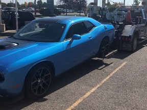 London police impounded a car Tuesday after charging a 20-year-old driver with racing. The car was travelling at 120 km/h in a 50 km/h zone on Sarnia Road. (Supplied photo)