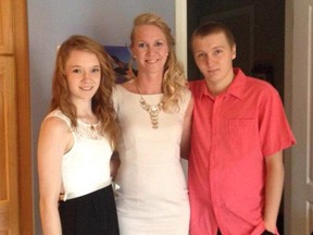 Angela Case, poses with  two of her children, Raeanne and Jordan, on Mother's Day 2018. Her son, Jordan, died at Niagara Detention Centre on Dec. 1, 2018. Courtesy of Case family.
