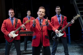 The hit musical, Jersey Boys, featuring (from left) Corey Greenan, Eric Chambliss, Jon Hacker and Michael Milton returns to London Saturday at 8 p.m. at Budweiser Gardens’ Start.ca Performance Stage, 99 Dundas St., presented by Broadway in London. The show tells the story of Frankie Valli and The Four Seasons, who had a string of hit records in the 1960s and 70s, including Sherry, Big Girls DonÕt Cry, Walk Like A Man, CanÕt Take My Eyes Off You and December 1963 (Oh What A Night). Tickets are $45-$95 available at the box office, online at budweisergardens.com, or by calling 1-866-455-2849. Joan Marcus photo
